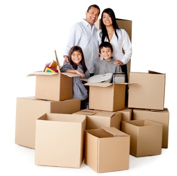 Professional movers loading items from a flat in South East London